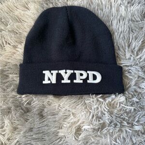 Black NYPD embroidered beanie